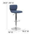 thumbnail image 6 of Flash Furniture Contemporary Blue Fabric Adjustable Height Barstool with Vertical Stitch Back and Chrome Base, 6 of 12