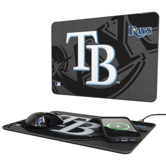 Keyscaper Tampa Bay Rays 15W Fast Wireless Charger and Mouse Pad