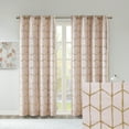 thumbnail image 4 of Intelligent Design Total Blackout Curtain Set of 2, Adult Indoor Geometric Curtains, 50” x 84”, Blush/Gold, 4 of 10