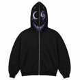 thumbnail image 2 of Halloween Scary Face Print Zip Up Hoodie Casual Cosplay Sweatshirt with Hood Lightweight Fleece Pullover Trendy Spooky Streetwear for Men and Women S, 2 of 5