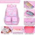 thumbnail image 3 of KIVDIT School Backpack Girls Bookbag, Heavy Duty Kids Backpack Spacious School bag with Multiple Pockets for Girls, Pink, 3 of 7