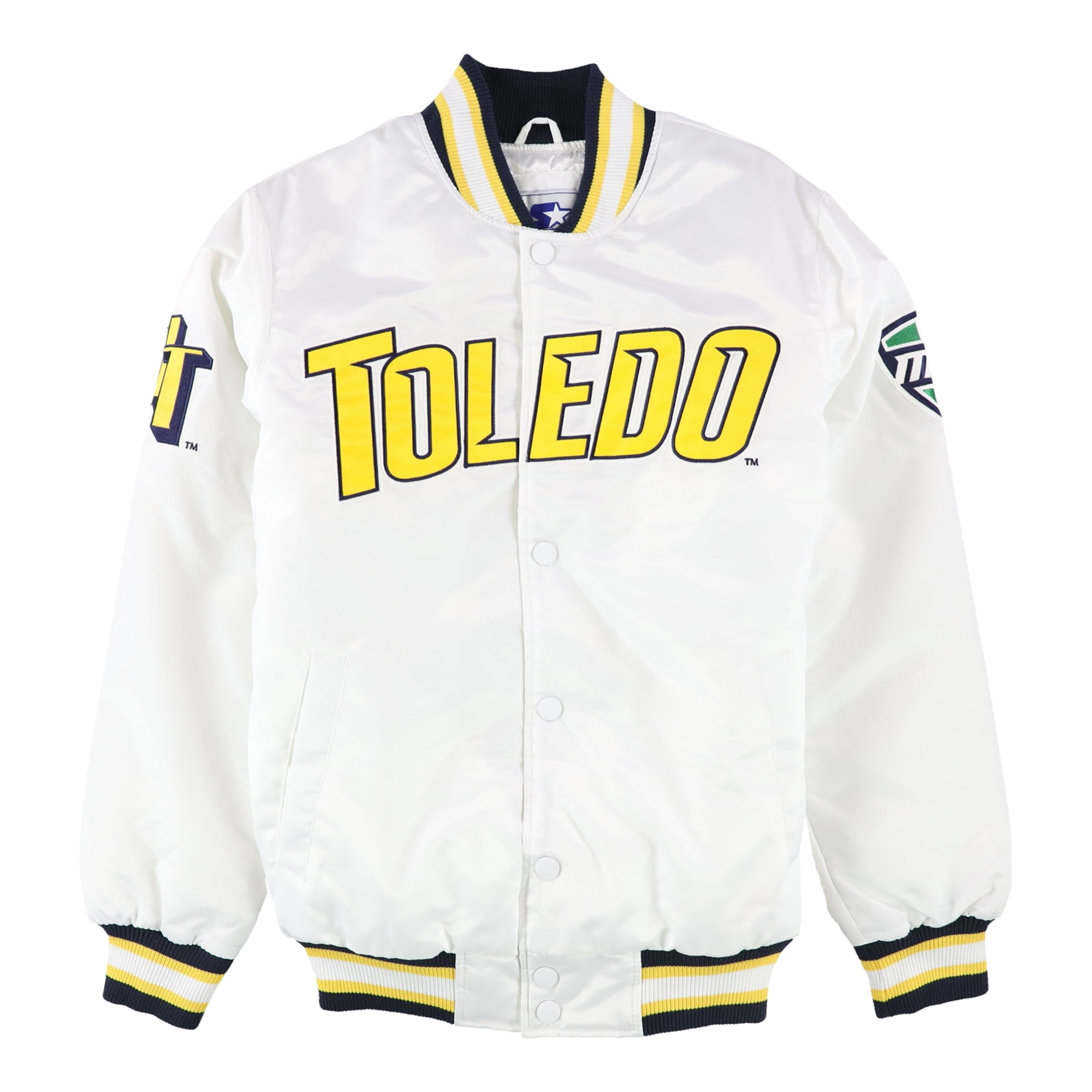 STARTER Mens Toledo Rockets Varsity Jacket, White, Small