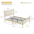thumbnail image 2 of BIKOZI Full Bed Frame with Headboard, Upholstered Platform Metal Beds Frame, Easy Assembly, Noise-Free, Gold/Beige, 2 of 8