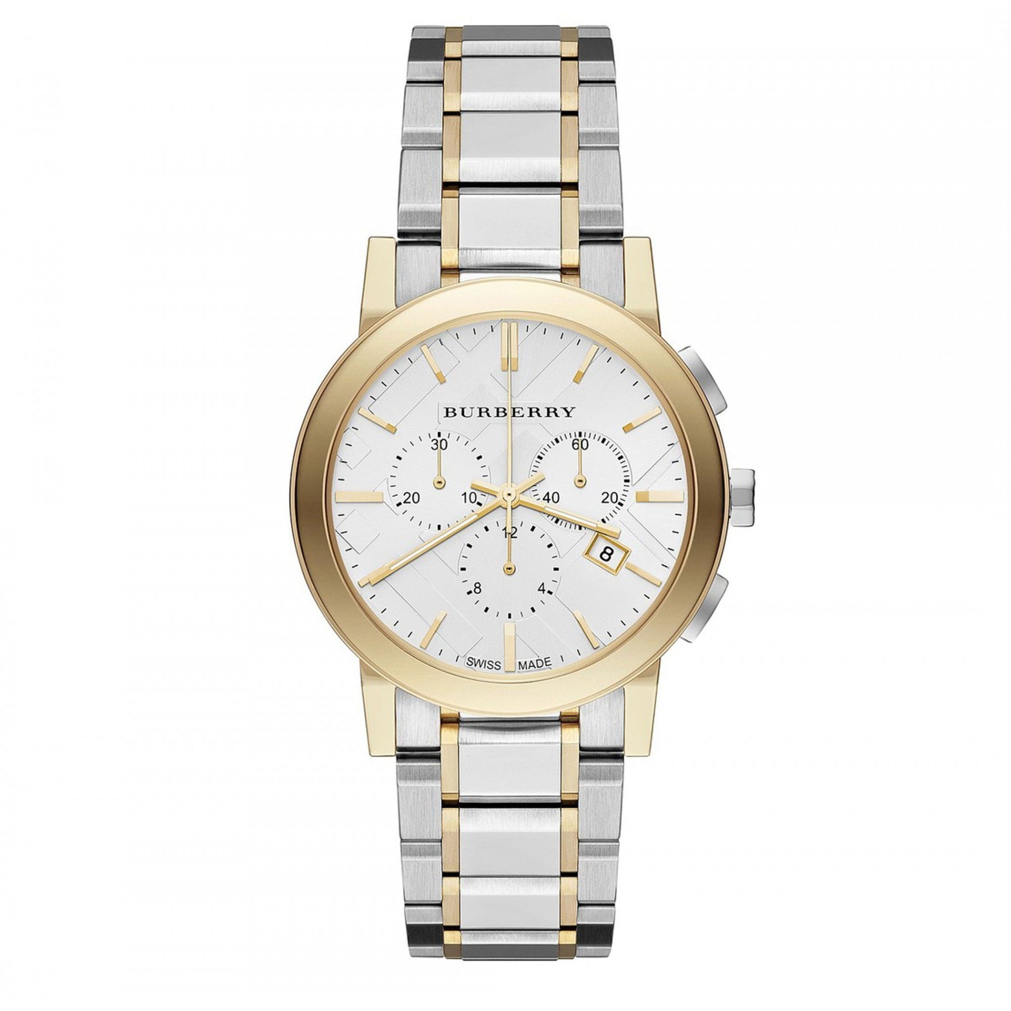 Burberry Women White Dial Gold-tone Ladies Watch 34 mm BU9103