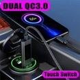 thumbnail image 3 of Quick Charge 3.0 USB Car Charger with Switch, Waterproof Dual USB QC 3.0 Fast Charger Socket 36W/12V Power Outlet for Marine Boat Rv Motorcycle Truck Golf Cart (Green), 3 of 7