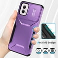 thumbnail image 3 of for Moto G Power (2023) Case with Built-in Camera Lens Slide Cover, Heavy-Duty Shockproof Rugged Case Heavy Duty Bumper Shockproof Phone Cover for Moto G Power (2023),Purple, 3 of 7