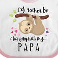 thumbnail image 4 of Inktastic Sloth I'd Rather Be Hanging with Papa Boys or Girls Baby Bib, 4 of 4