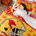 thumbnail image 4 of jejeloiu Rugby Ball City 7-Piece Twin Bedding Sets,Yellow Football Helmet Bedding Comforter Set For Boys Kids Reversible, 4 of 8