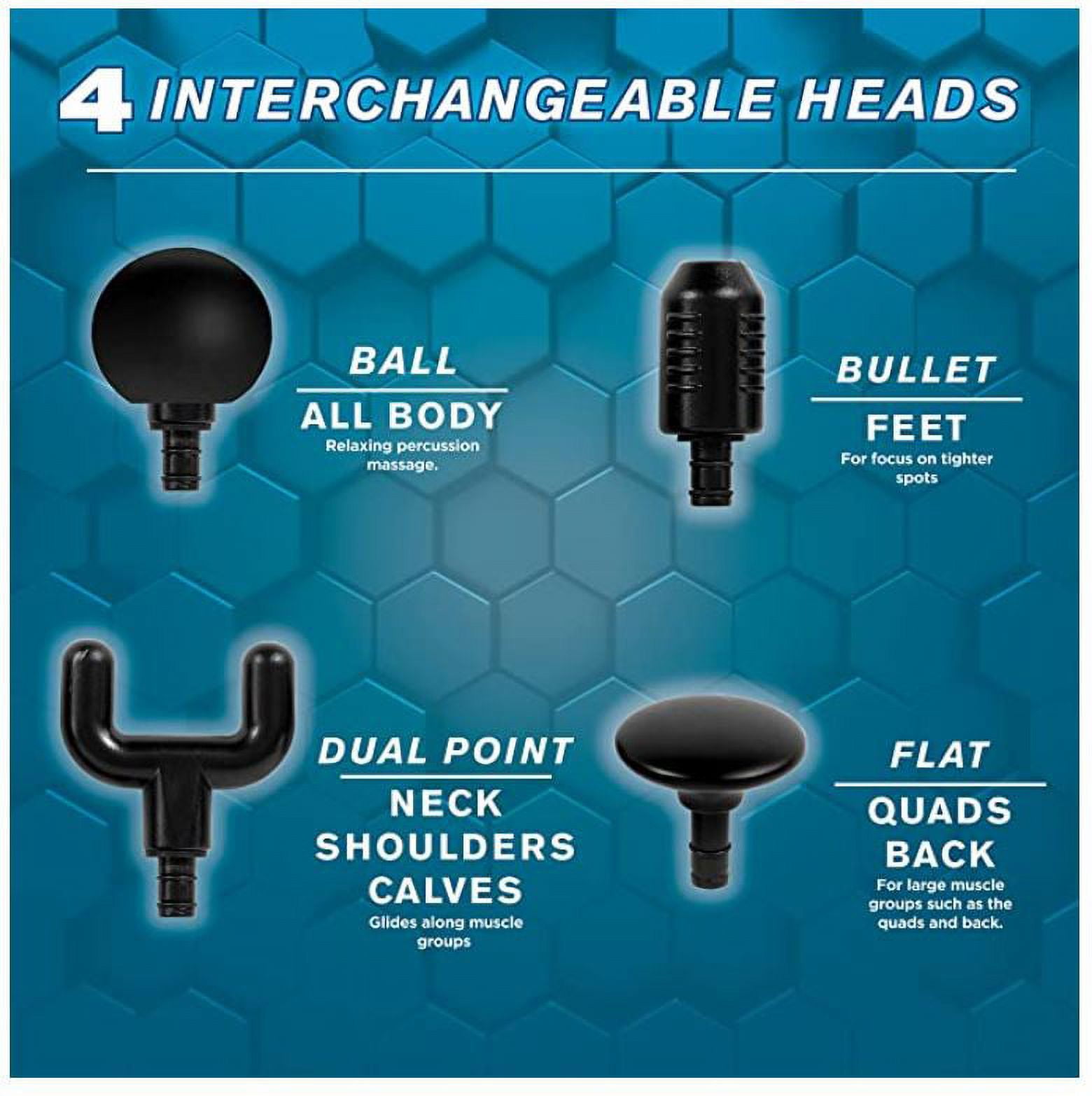 Copper Fit Percussion Massage Gun w/ 4 attachments, Cordless, Rechargeable, Compact, Portable, As Seen on TV