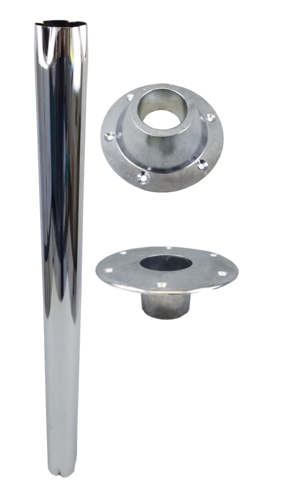 Heng's 29.5" RECESSED RV Chrome Straight Metal Table Leg Kit (1 Leg, 1