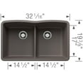 thumbnail image 3 of BLANCO DIAMOND Equal Double Low Divide Undermount - Truffle, 3 of 7