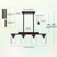 thumbnail image 3 of Melucee Farmhouse Dining Room Light Fixtures Over Table, 4-Lights Wood Island Light Fixture Rectangular Chandeliers, 3 of 6