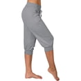 thumbnail image 7 of Women's Sweatpants Capri Pants Workout Exercise Cropped Joggers Running Drawstring Lounge Pants Side Pockets Ladies Comfy Plus Size 2026 Trendy Outfits Lightweight Cute Fashion Dressy Clothes Gray, 7 of 7