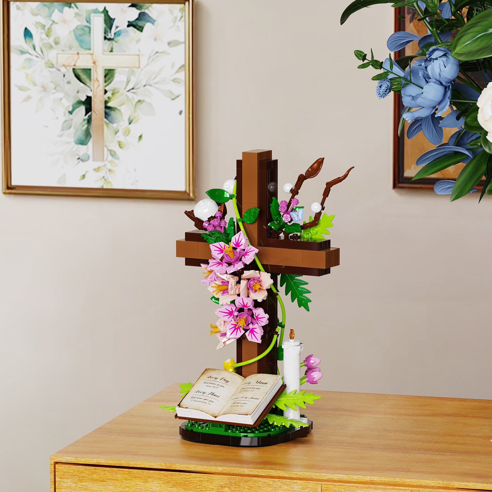 BuildingBoat Jesus Series Cross Flower Building Block Set photo 7