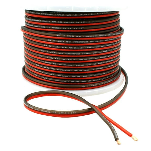 DNF 10 Gauge CCA Speaker Wire For Automotive / Car/ Home (250FT Red)