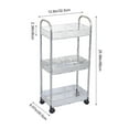 thumbnail image 3 of ROLKFUK Organizing Racks Unbranded 3 Tier Clear Plastic Rolling Organizer with Wheels - for Kitchen, Bathroom & Living Room Small Space Storage, 3 of 6
