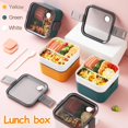 thumbnail image 4 of Microwave Oven Heating Lunch Box With Cutlery Set Separate Lunch Box, 4 of 4