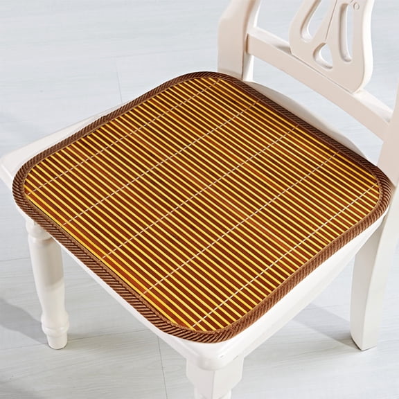 Elainilye Bamboo Seat Cushion for Summer, Natural Cool Chair Pad Square Woven Rattan Mat, Breathable Non-Slip Cushion for Office Sofa Dining Car Seat