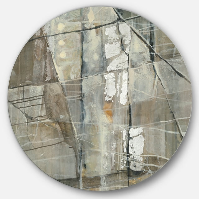 Designart 'composition Géométrique Gris Argent' Art Mural Géométrique en Métal