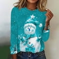 thumbnail image 2 of GERsome Women's Christmas Long Sleeve Shirts Crew Neck Tunic Tops Dressy Cute Xmas Snowman Tees Blouse Loose Fit Pullover (S-XXL), 2 of 4