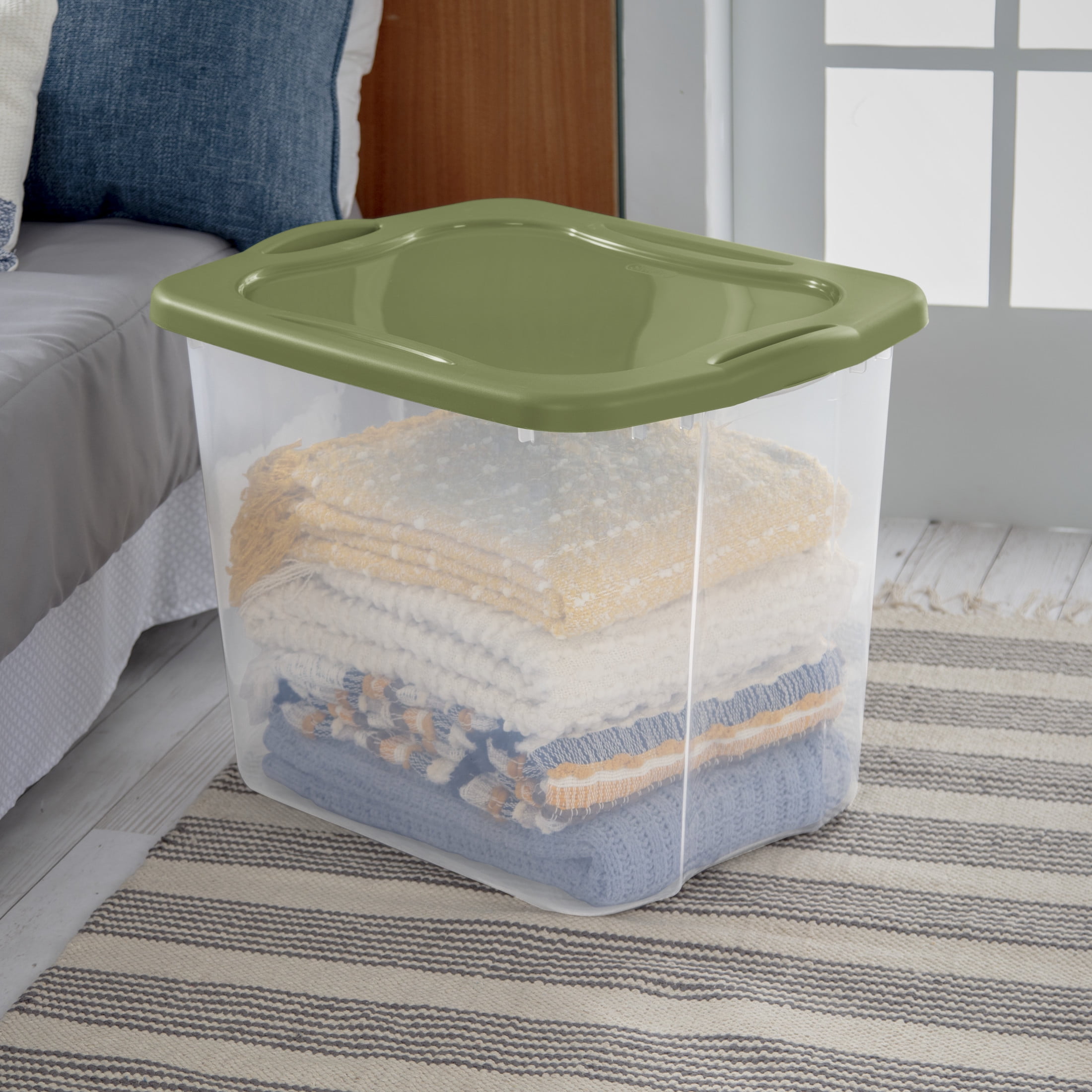Sterilite EZ Carry 95 Quart Extra-Large Storage Bin, Clear Plastic Storage