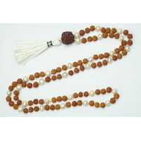 Mogul Japamala Rudraksha Pearl Tibet Buddhist Prayer Chakra Mala knotted Mala Beads 108