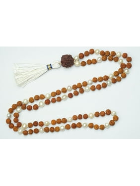 Mogul Japamala Rudraksha Pearl Tibet Buddhist Prayer Chakra Mala knotted Mala Beads 108