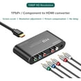 thumbnail image 2 of Component to HDMI Converter Upscaler Scaler, YPbPr to HDMI Converter Support 1080P for Wii, PS2, PS3, Xbox 360, Blu ray Player, DVD and More, 2 of 7