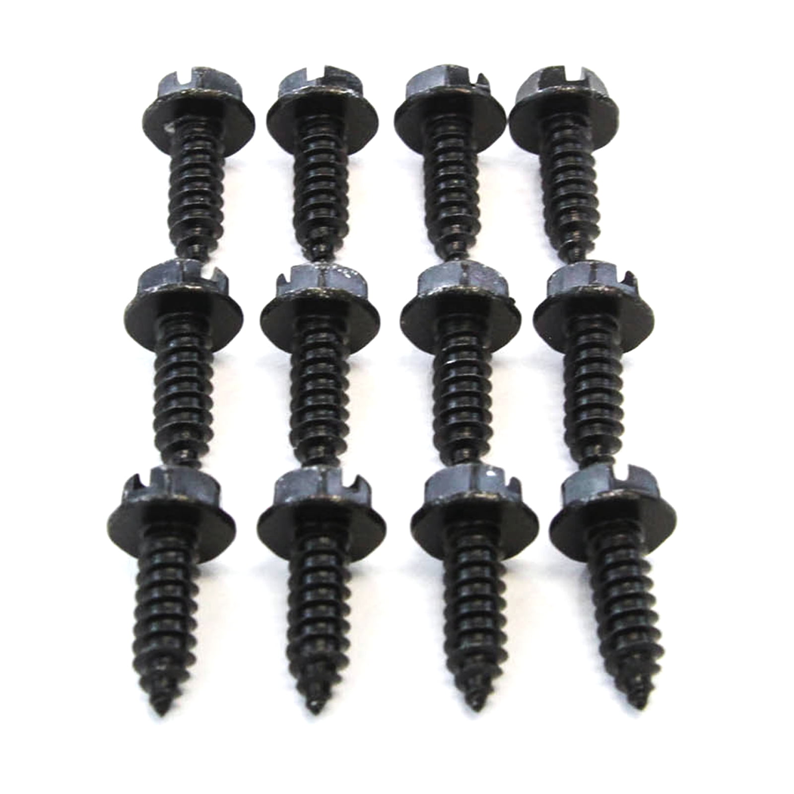 Red Hound Auto 12 Black License Plate Screws Set of Twelve (Zinc Plated