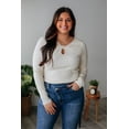 thumbnail image 4 of Amy Ribbed Top - Cream, 4 of 6