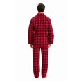 thumbnail image 5 of Apparonia Mens Pajamas Set Cotton Notched Collar Pajamas for Men Long Sleeve Mens Sleepwear with Pockets & Front Fly Red & Black Plaid L, 5 of 7