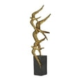 thumbnail image 5 of 8" x 21" Gold Polystone Bird Sculpture, by DecMode, 5 of 7