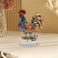 thumbnail image 4 of HCBY Colorful Crystal Rooster Decor - 2D Shining Figurine for Home, Office, and Chinese New Year Feng Shui Gift(Red,7.87"x5.1"), 4 of 8