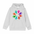 thumbnail image 2 of Spazoro Girls Hooded Sweatshirts, Fashion Cute Print Long Sleeve Soft & Comfy Fall Winter Tops for Girls White Size 9 T, 2 of 6