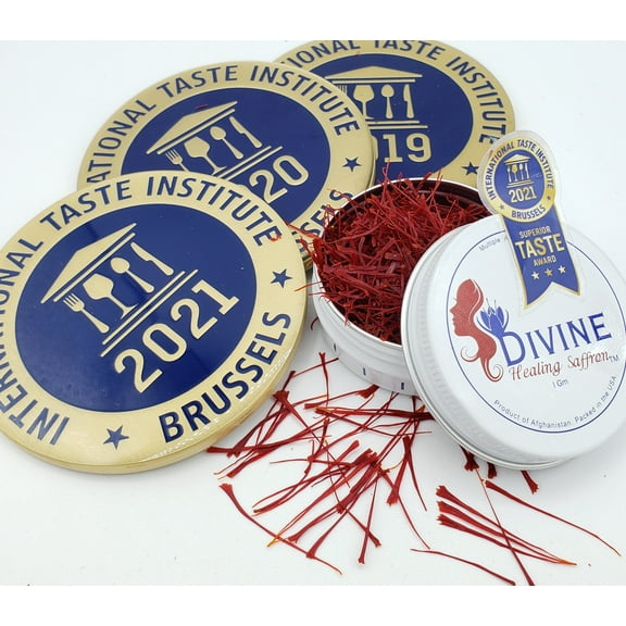 Divine Healing Saffron, Multiple Award Winner Saffron from Afghanistan, Superior Grade Saffron threads certified Spice (1gm)