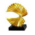 thumbnail image 2 of Adorno para el hogar, abanico, escultura de resina, estatuilla clásica y elegante para TV. Oro, 2 of 9