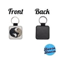 thumbnail image 4 of Two Gorillas Yin Yang Faux Leather Square Keychain, 4 of 7