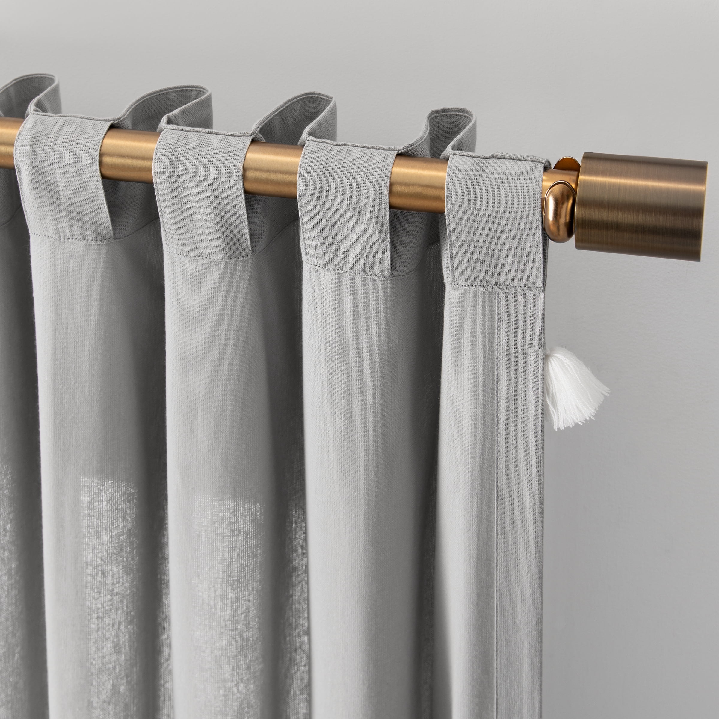 Mercantile Ardmore Pom Poms 50 x 84 Curtain Panel in Grey