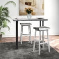 thumbnail image 2 of Costway Saddle Bar Stools, Backless Kitchen Island Pub Chairs, Gray (Set of 2), 2 of 9