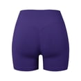 thumbnail image 4 of Yoga Shorts for Women Stretchy Slim Fit Solid Print Gym Shorts High Waist Seamless Lifting for Workout Wear Blue L, 4 of 5
