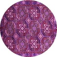thumbnail image 1 of Ahgly Company Indoor Round Oriental Pink Industrial Area Rugs, 5' Round, 1 of 4