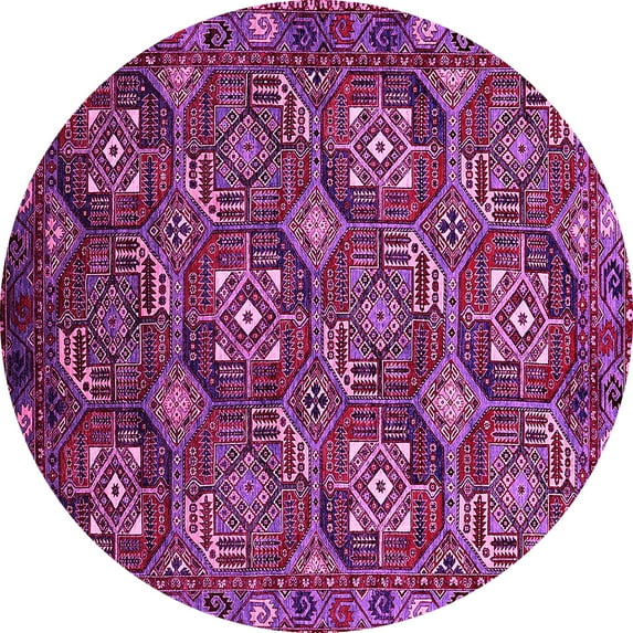 Ahgly Company Indoor Round Oriental Pink Industrial Area Rugs, 6' Round