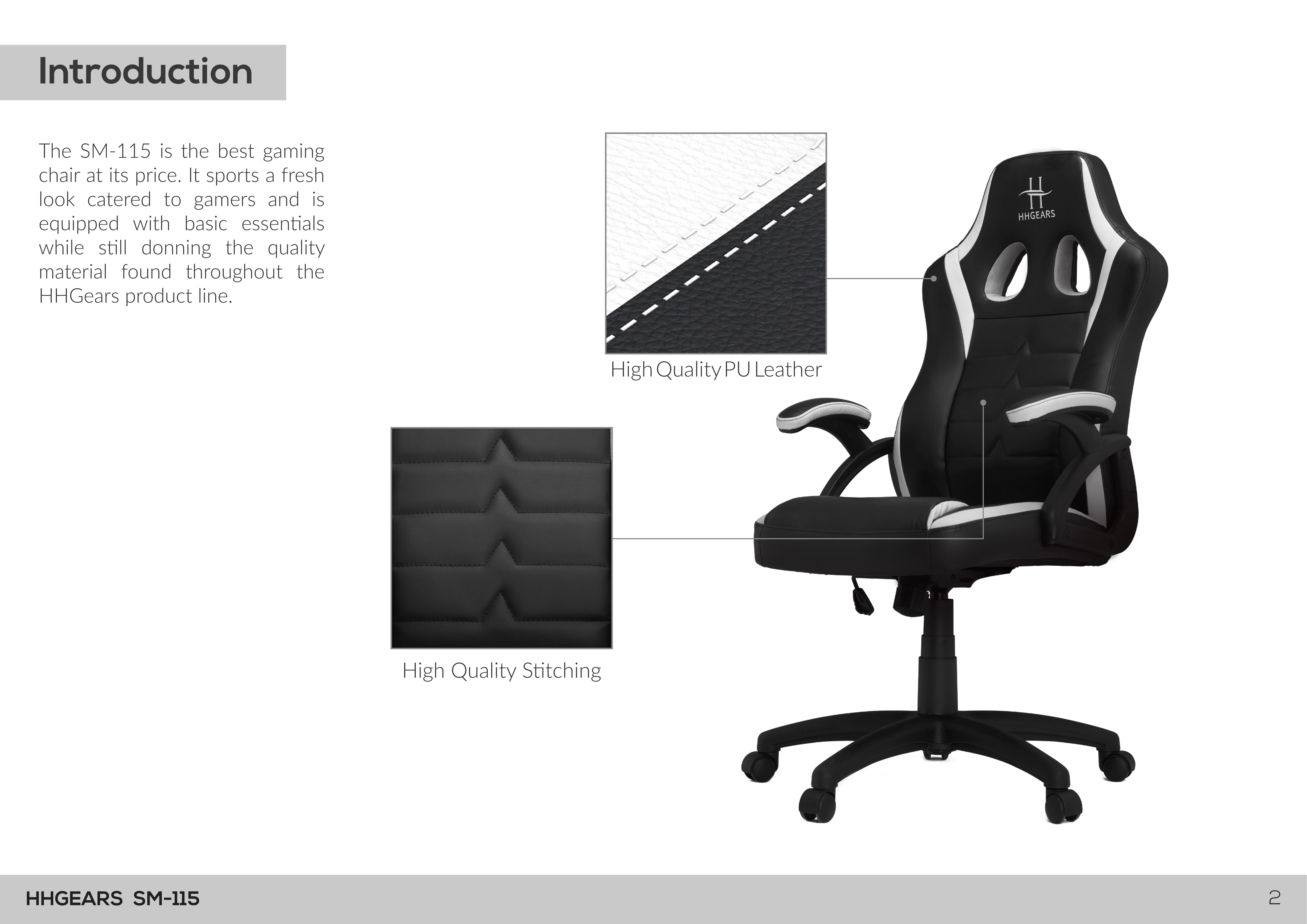 HHGears SM115 Gaming Chair Black and Blue