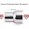 thumbnail image 2 of GFDYREE Adaptateur Réducteur d'Échappement 2,5 Pouces à 3,0 Pouces en Acier Inoxydable, 2 of 5