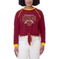 thumbnail image 4 of Women's WEAR by Erin Andrews Burgundy/Gold Washington Commanders Tie-Front Long Sleeve Top, 4 of 4