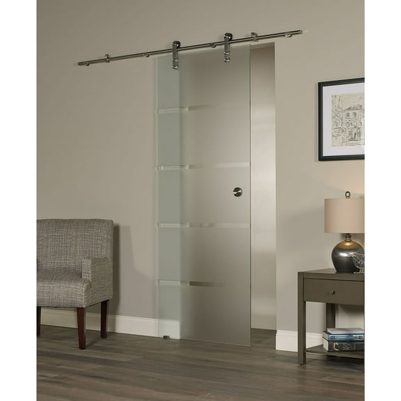 Pinecroft New Visions Contour Glass Barn Door For 36"wide x 80"high