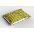 thumbnail image 2 of Ambesonne African Pillow Sham 2 Pack, Abstract Ornamental Rounds, 26"x20", Turquoise Magenta and Mustard, 2 of 3