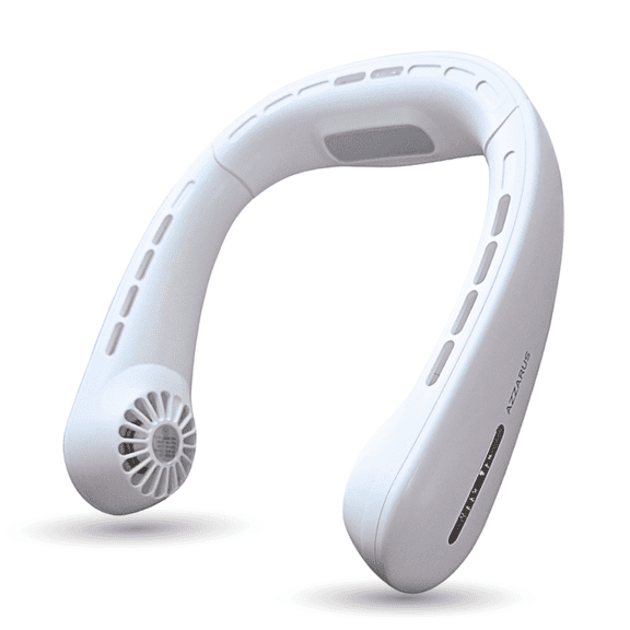 Bladeless Neck Fan, 4000mAh Rechargeable Battery, USB Rechargeable, 3 Speeds, 360° Airflow, Personal Wearable Cooling Fan for Indoor & Outdoor – White