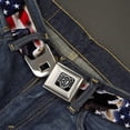 thumbnail image 2 of Buckle-Down Belt, Seatbelt Buckle Belt, Flying Eagle American Flag, 30 to 44 Inches, 2 of 9