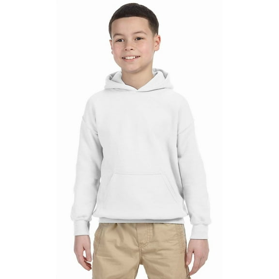 The Gildan Youth Heavy Blend 8 oz, 50/50 Hood - WHITE - S